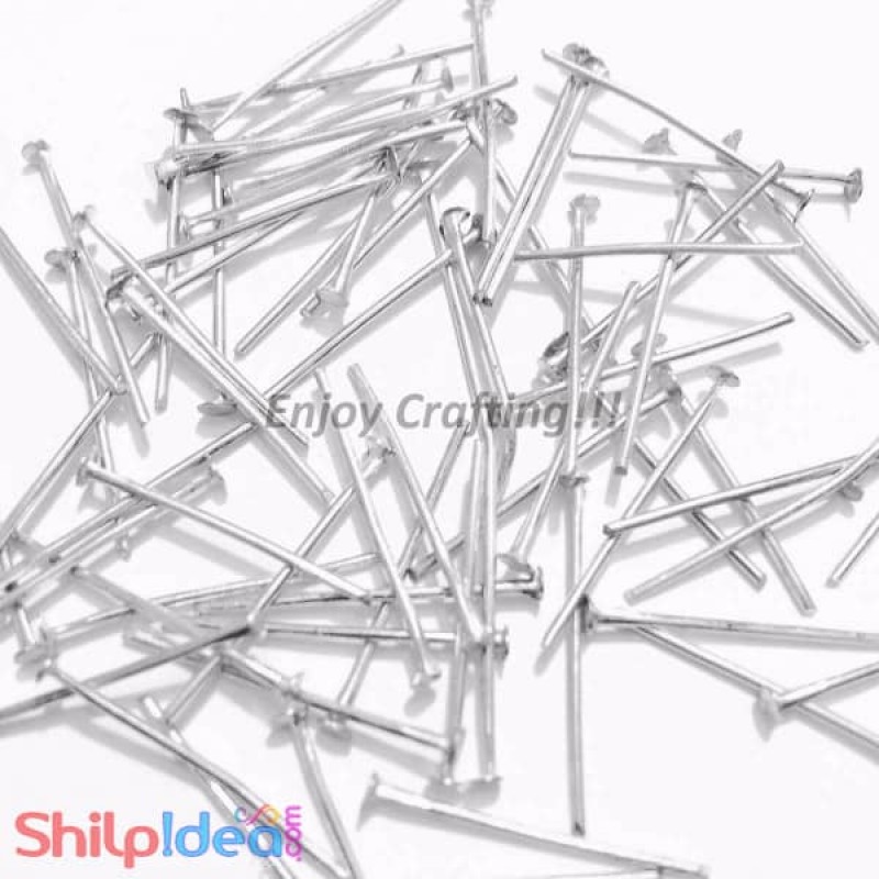 Head Pins 20mm - Sliver - Pack of 50
